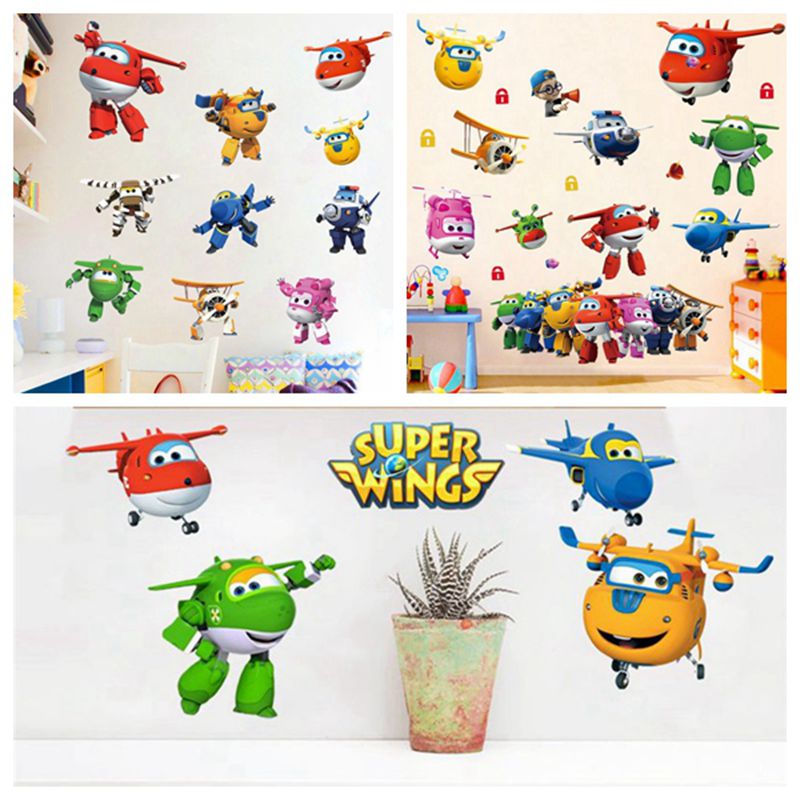 Baby Nursery Game - การ์ตูนร้อน Super Wings Deformation เครื่องบินหุ่นยนต์เด็กตกแต่งบ้านอะนิเมะโปสเตอร์ Wall