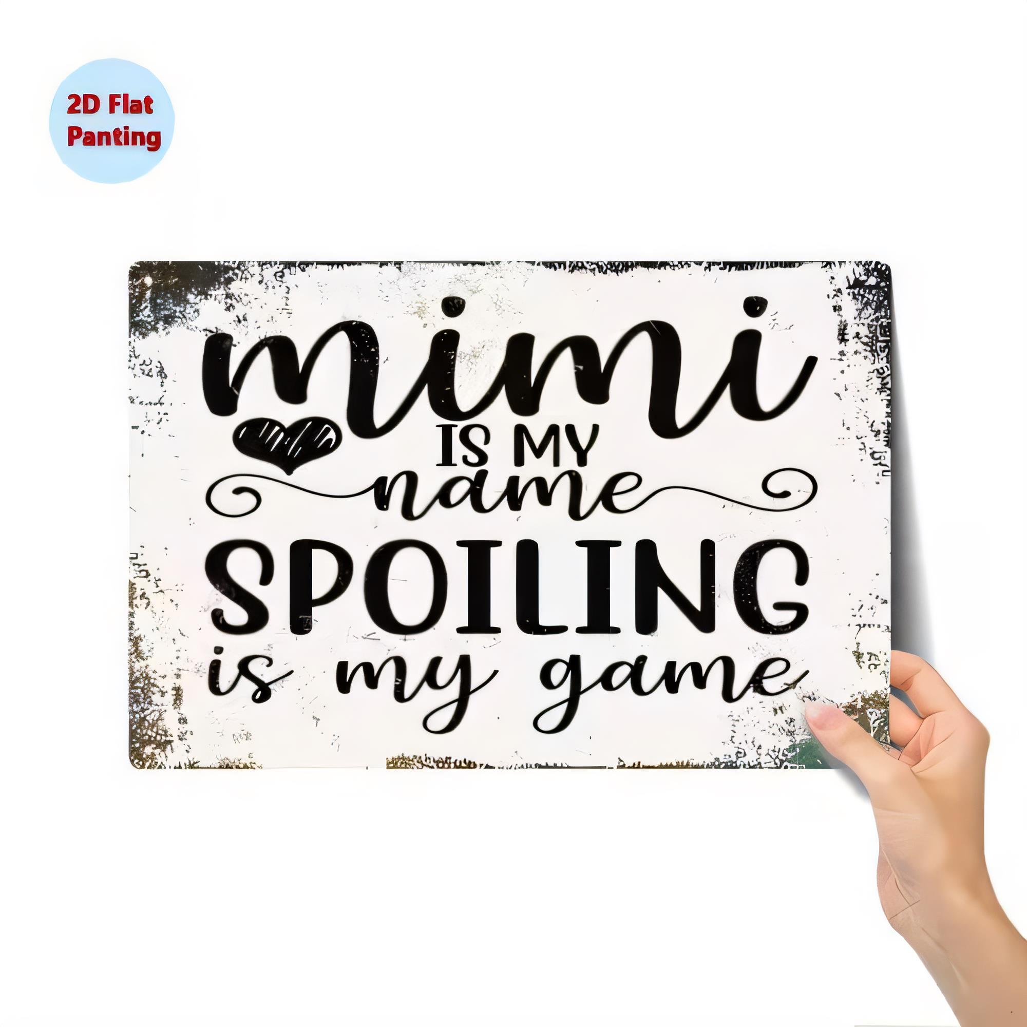 Baby Nursery Game - ป้ายโลหะวินเทจ MIMI IS NAME Spoiling Is