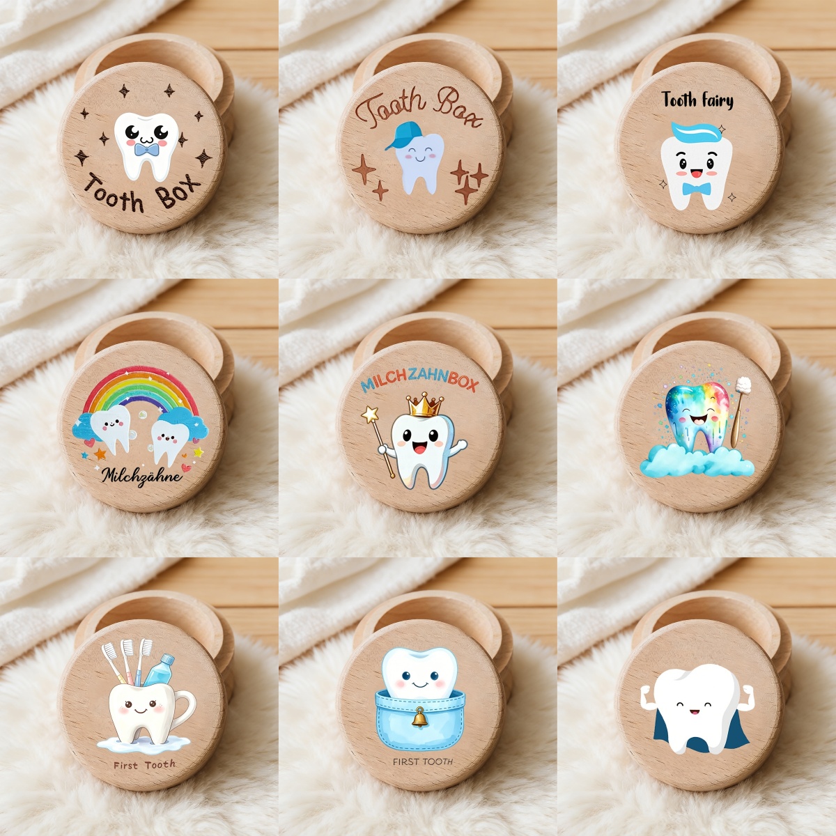 Baby Keepsake Box - แปรงสีฟันเด็ก 2 มิติ ลายฟัน พร้อมกล่องเก็บฟันน้ำนมเด็ก และกล่องเก็บฟันสัตว์เลี้ยง