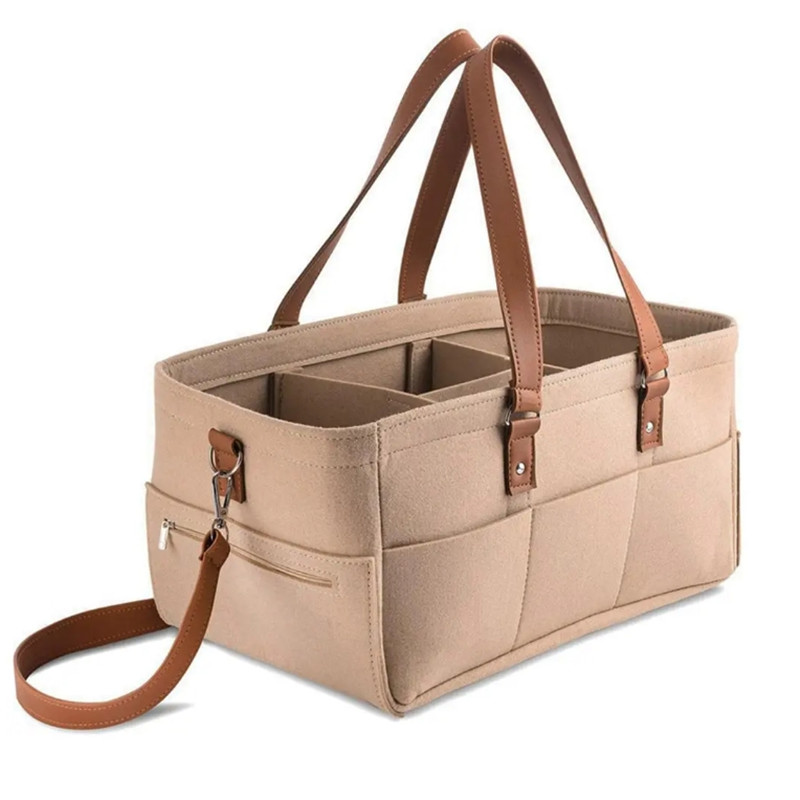 Baby Nursery Basket - Baby Felt Storage Nursery Organizer ตะกร้ากระเป๋าผ้าอ้อมเด็กพร้อมที่จับแคดดี้เปลี่ยนผ้าอ้อมเด็ก