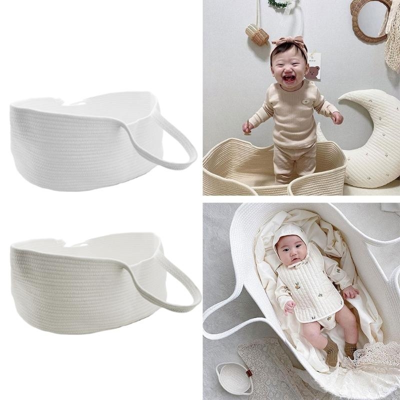 Baby Nursery Basket - J15U แบบพกพาเด็กโมเสสตะกร้าสำหรับ ผ้าฝ้ายเชือกทอเปลทารกแรกเกิดเตียงนอน Cradle Bassinet เนอสเซอรี่ตกแต่ง