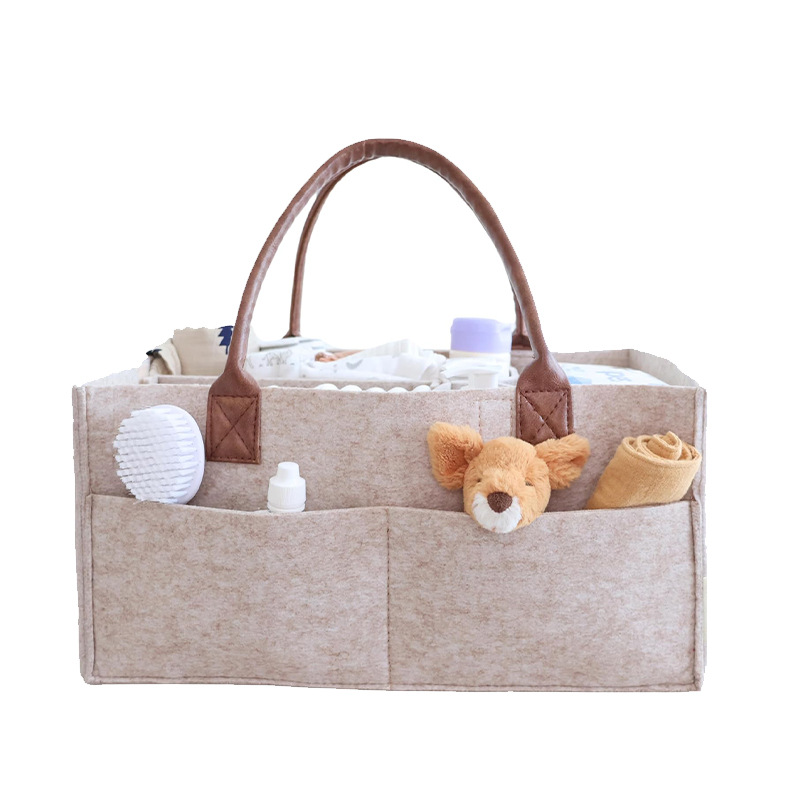 Baby Nursery Basket - ตะกร้าเก็บของเด็กอ่อนแบบมีหูหิ้ว กระเป๋าใส่ผ้าอ้อมเด็ก พร้อมช่องเก็บของขนาดใหญ่