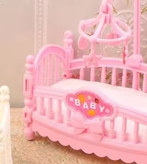 Baby Nursery Game - 1:12 ตุ๊กตาจิ๋ว มินิ เตียงเด็กอ่อน เปล เฟอร์นิเจอร์ห้องเด็กอ่อน