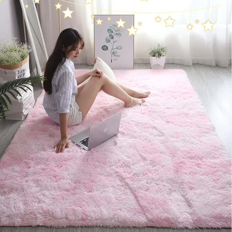 Baby Nursery Game - สีชมพูเด็กพรมสําหรับห้องนอนหญิงตกแต่ง Nordic ห้องนั่งเล่นขนาดใหญ่พรม Fluffy Hall พรม