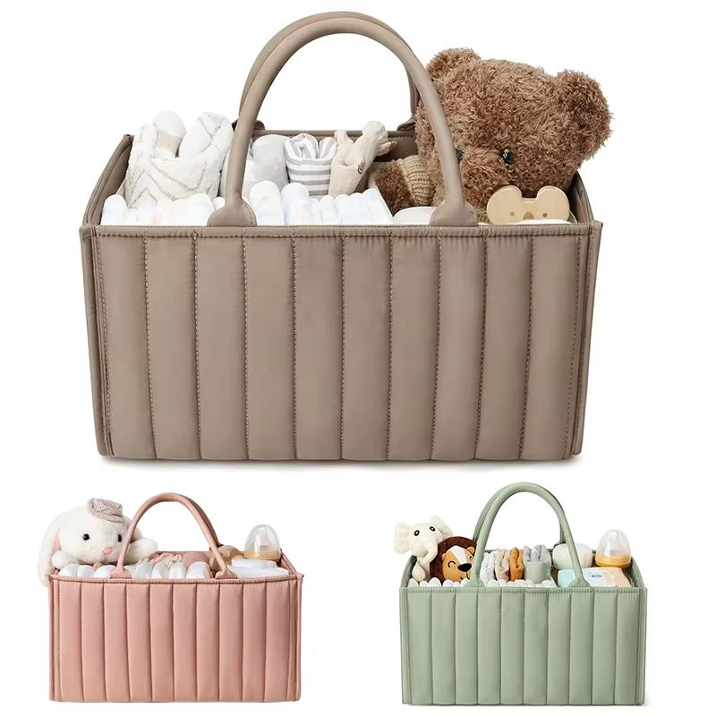 Baby Nursery Basket - ตะกร้าเก็บของสำหรับเด็กอ่อน ตะกร้าเก็บของสำหรับของใช้จำเป็นสำหรับทารกแรกเกิด ตะกร้าเดินทางสำหรับผ้าอ้อมและผ้าเช็ดทำความสะอาดเด็ก กระเป๋าจัดเก็บของ