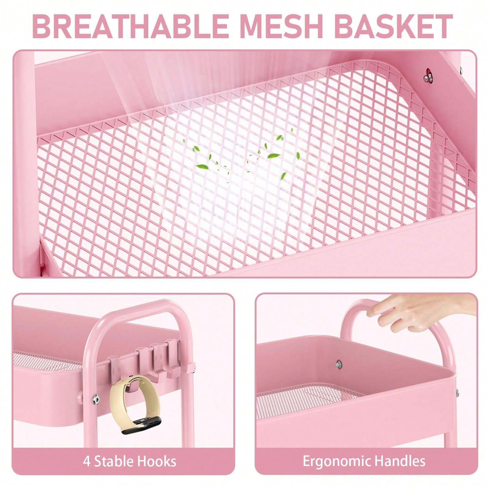 รถเข็นโลหะ 3 ชั้นพร้อมล้อเลื่อ - Baby Nursery Basket บทวิจารณ์และราคา