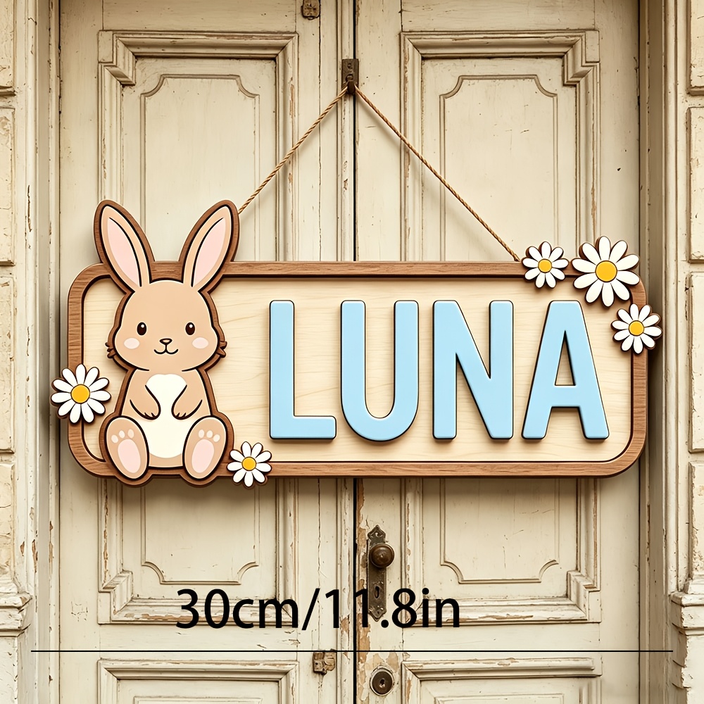 ป้ายประตูไม้รูปกระต่ายและเดซี่ - Baby Nursery Accent Wall บทวิจารณ์และราคา