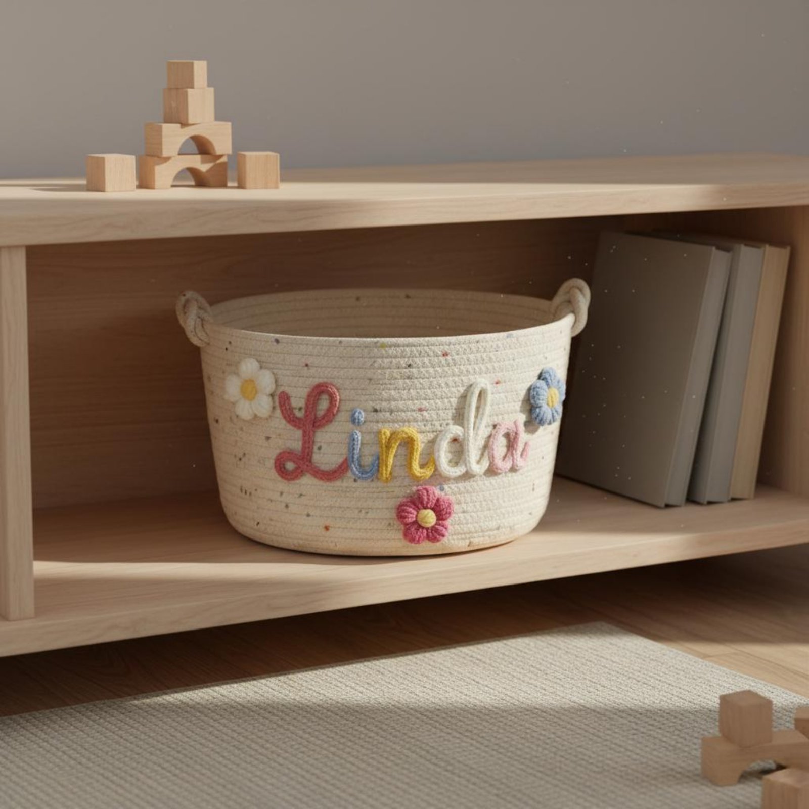 กล่องเก็บของปักชื่อสำหรับเด็กอ - Baby Nursery Basket บทวิจารณ์และราคา