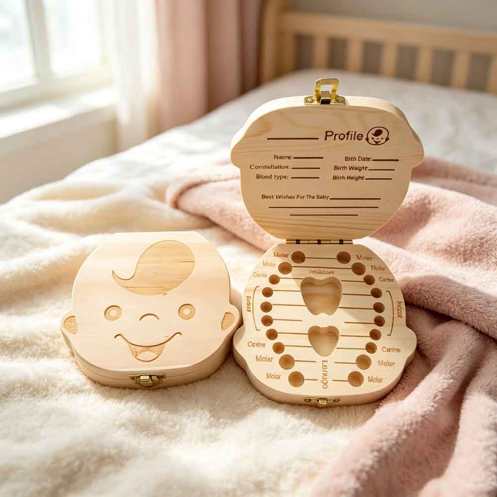 กล่องเก็บฟันน้ำนมเด็ก ทำจากไม้ - Baby Keepsake Box บทวิจารณ์และราคา