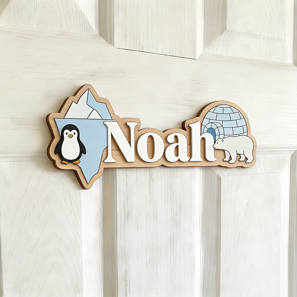 ป้ายชื่อสั่งทำรูปเพนกวินอาร์กต - Baby Nursery Room บทวิจารณ์และราคา