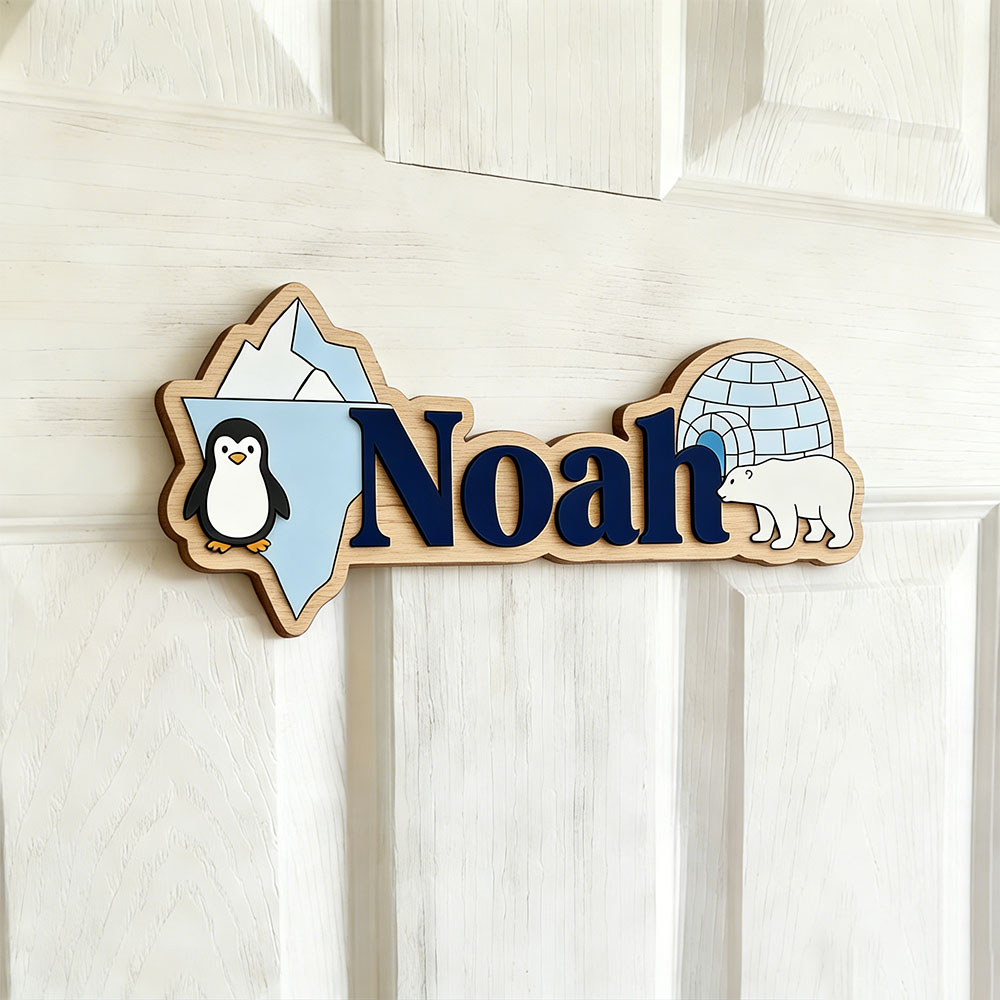 ป้ายชื่อสั่งทำรูปเพนกวินอาร์กต - Baby Nursery Room บทวิจารณ์และราคา