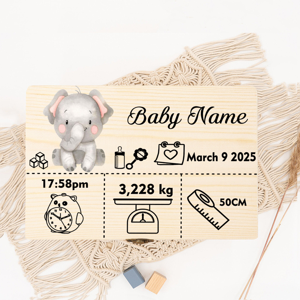 น่ารักสัตว์ป่ากล่องเก็บชื่อไม้ - Baby Keepsake Box บทวิจารณ์และราคา
