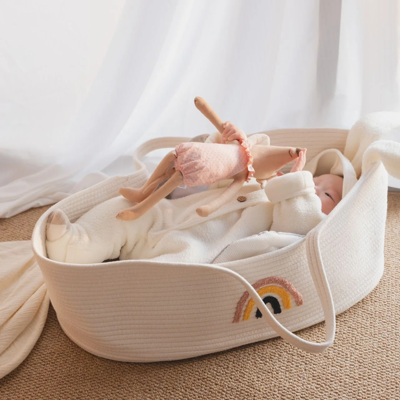 ตะกร้าหิ้วเด็กอ่อนแบบพกพาสำหรั - Baby Nursery Basket บทวิจารณ์และราคา