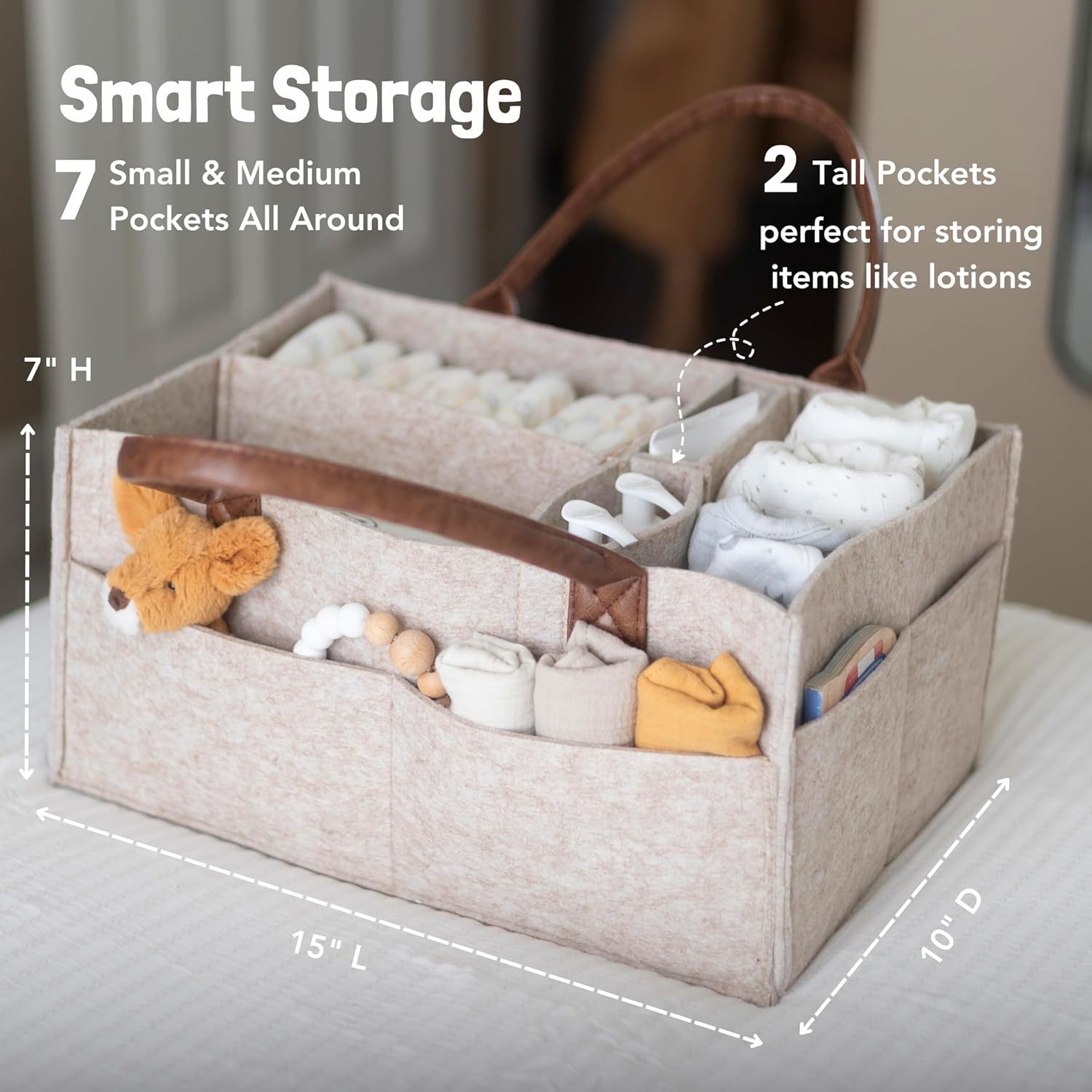 ตะกร้าเก็บของเด็กอ่อนแบบมีหูหิ - Baby Nursery Basket บทวิจารณ์และราคา