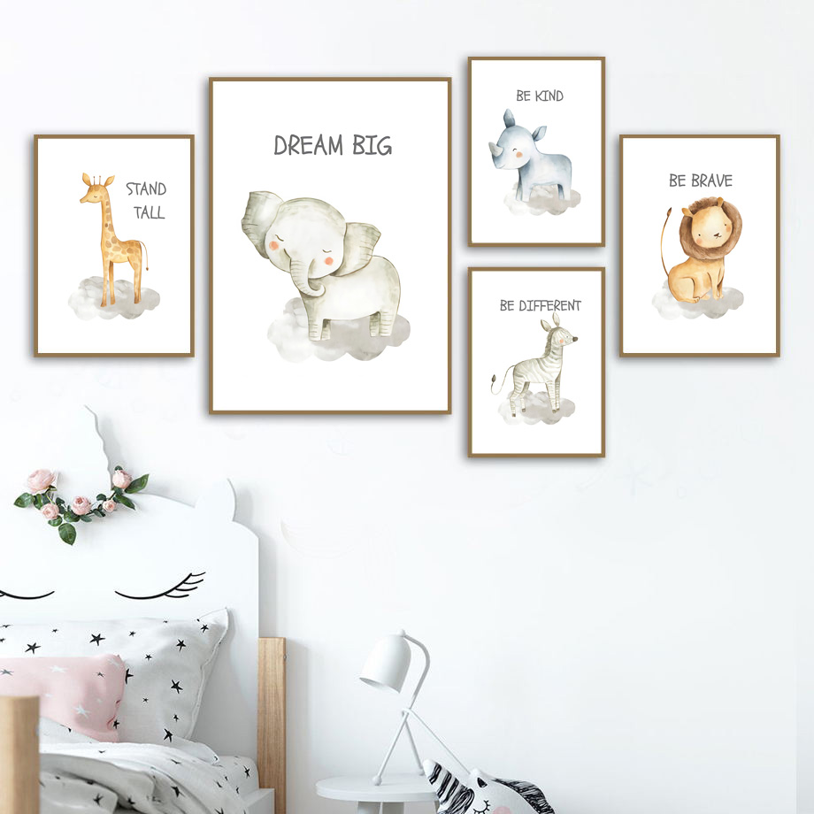 Nursery Wall Art ภาพวาดผ้าใบสิ - Baby Nursery Mirror บทวิจารณ์และราคา