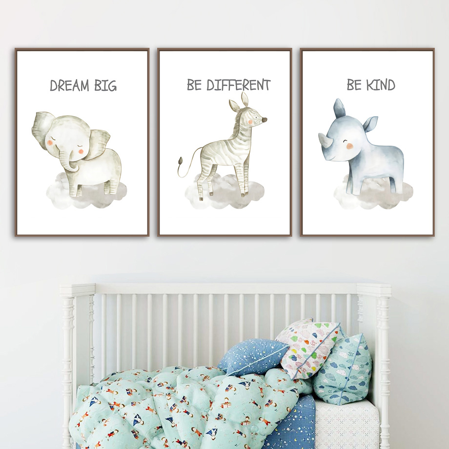 Nursery Wall Art ภาพวาดผ้าใบสิ - Baby Nursery Mirror บทวิจารณ์และราคา