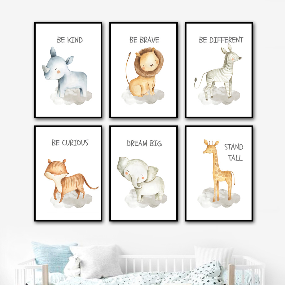 Nursery Wall Art ภาพวาดผ้าใบสิ - Baby Nursery Mirror บทวิจารณ์และราคา