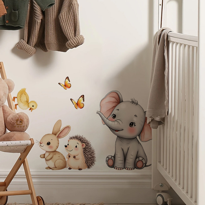 การ์ตูนสัตว์สติ๊กเกอร์ติดผนัง- - Baby Nursery Room บทวิจารณ์และราคา