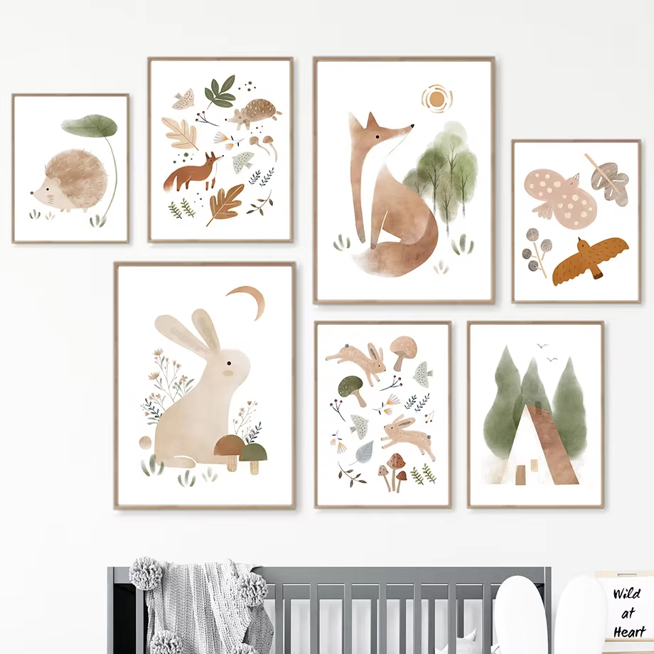 Boho กระต่าย Fox Hedgehog Bird - Baby Nursery Mirror บทวิจารณ์และราคา