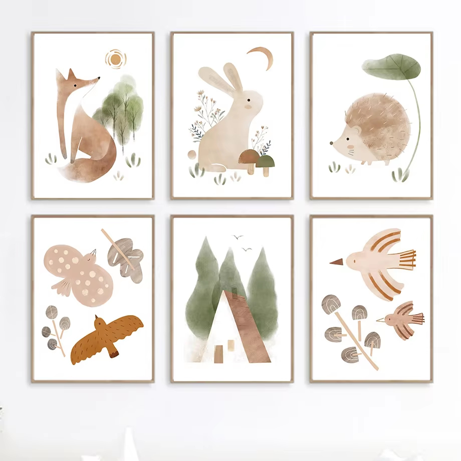 Boho กระต่าย Fox Hedgehog Bird - Baby Nursery Mirror บทวิจารณ์และราคา