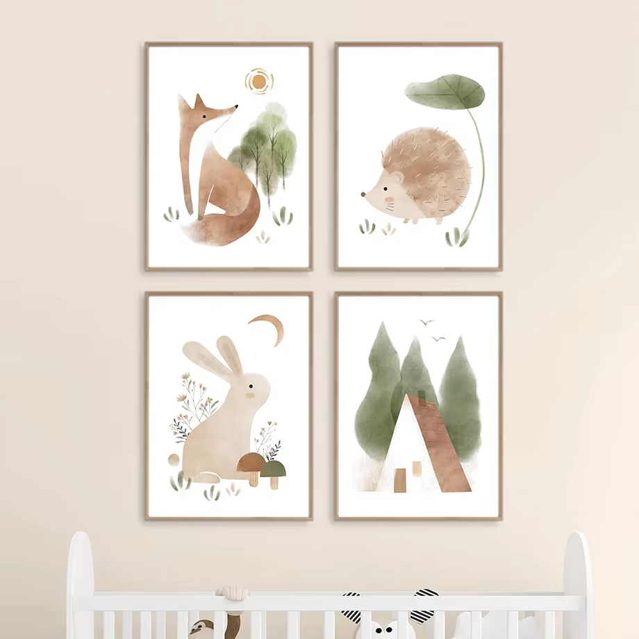 Boho กระต่าย Fox Hedgehog Bird - Baby Nursery Mirror บทวิจารณ์และราคา