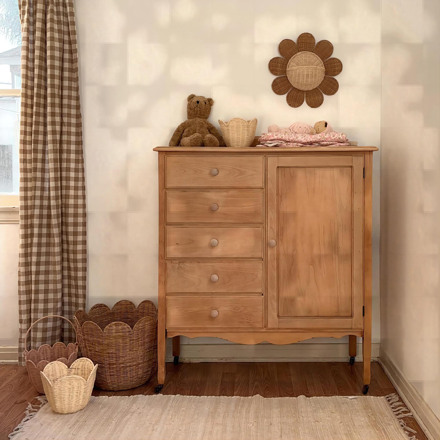 ตะกร้าแขวนจักสานหวายผ้าทอมือลา - Baby Nursery Basket บทวิจารณ์และราคา