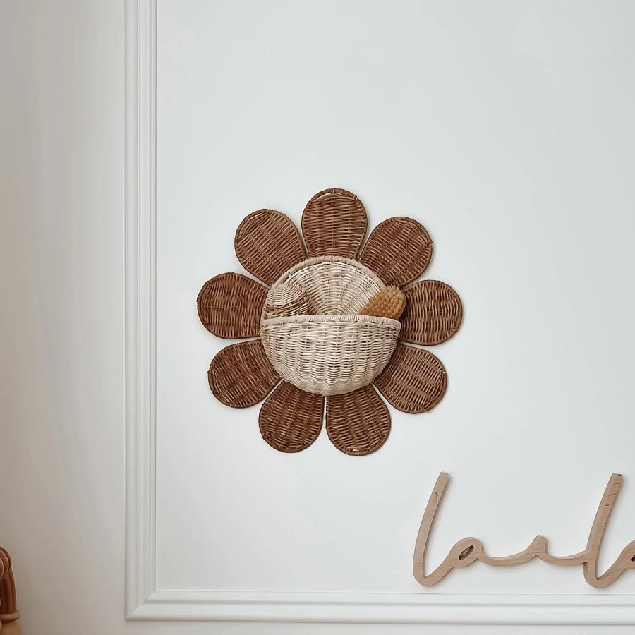 ตะกร้าแขวนจักสานหวายผ้าทอมือลา - Baby Nursery Basket บทวิจารณ์และราคา