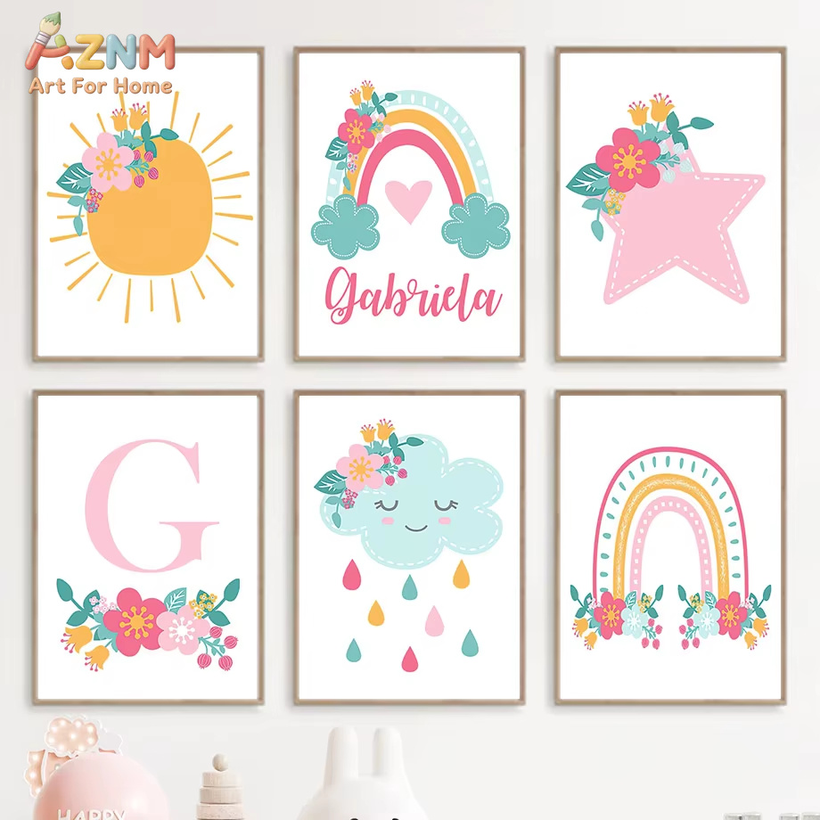 น่ารัก ดวงอาทิตย์ สายรุ้ง เมฆ  - Baby Nursery Mirror บทวิจารณ์และราคา
