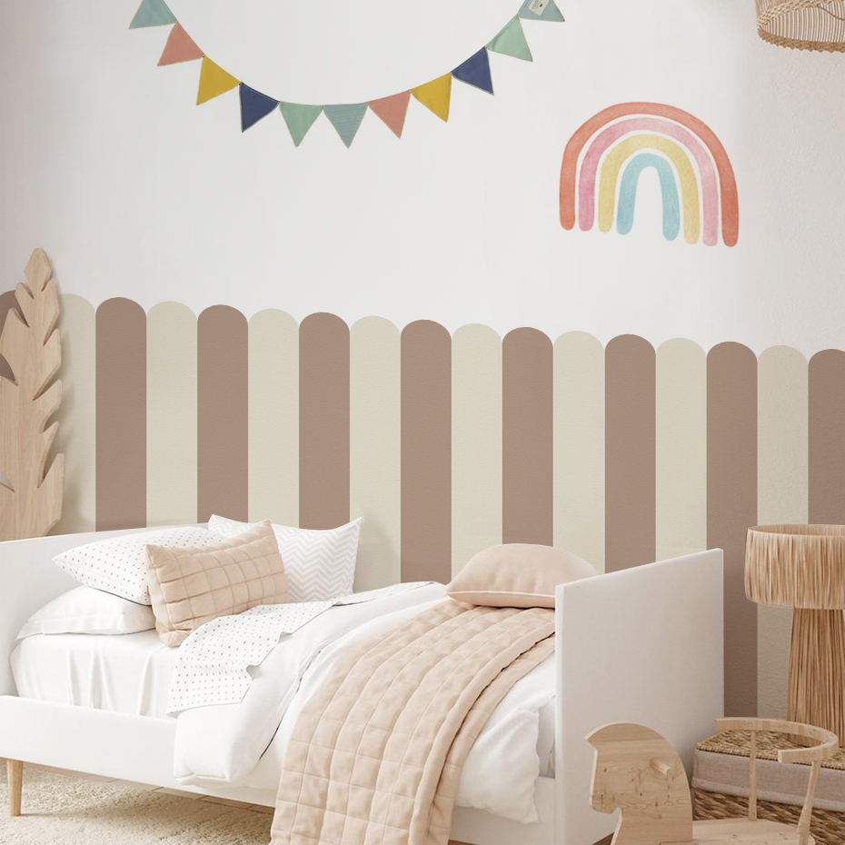 หลากสีแนวตั้งลาย Arc วอลล์เปเป - Baby Nursery Room บทวิจารณ์และราคา