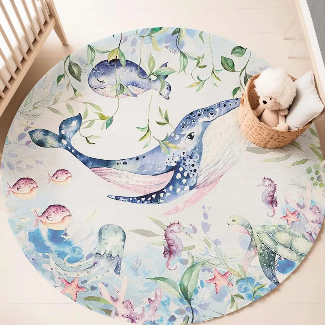 พรมลายสัตว์ทะเลสีฟ้า สำหรับห้อ - Baby Nursery Game บทวิจารณ์และราคา